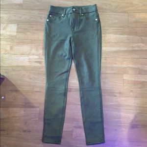 [7 For All Mankind] Green Skinny Leg Stretch Pants